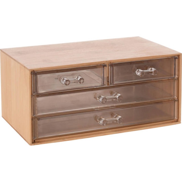 Organizator cosmetic cu patru sertare transparente