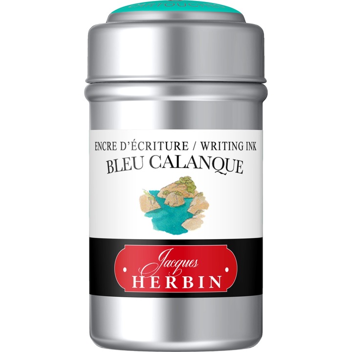 Cartuse Standard International Jacques Herbin, Writing The Pearl of Inks, Bleu Calanque, set 6 buc
