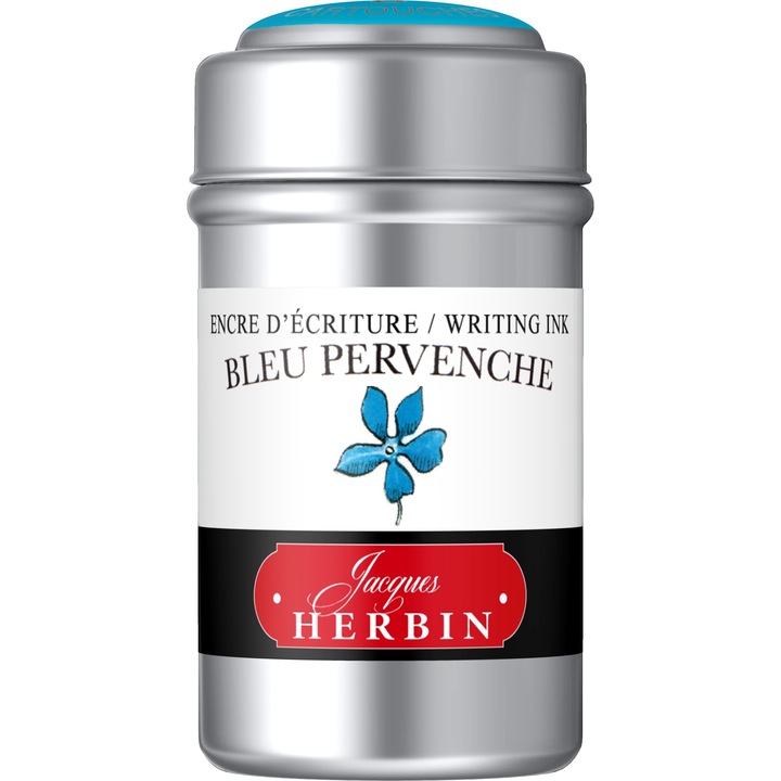 Cartuse Standard International Jacques Herbin, Writing The Pearl of Inks, Bleu Pervenche, set 6 buc