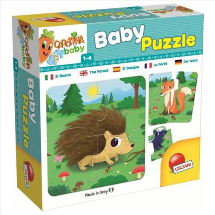 Puzzle Bebe Animale in padure 8 planse x 4 piese