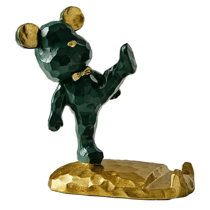 Telefontartó, medve formájú, dekoratív irodába, zöld, 9,3x6,2x8cm