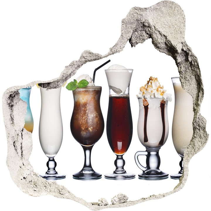 Autocolant decorativ pentru gaura. Tulup. Set de bauturi. Multicolor. 125x125 cm. 010120080050000006978