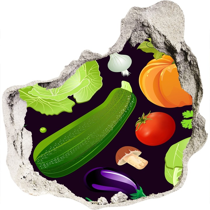 Autocolant decorativ pentru gaura. Tulup. Mix de legume. Multicolor. 100x100 cm. 010120080010000007173