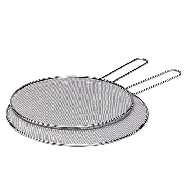 Set 2 Site protectie antistropire in timpul gatitului, Rqiurpn, Inox, 25/33cm, Argintiu
