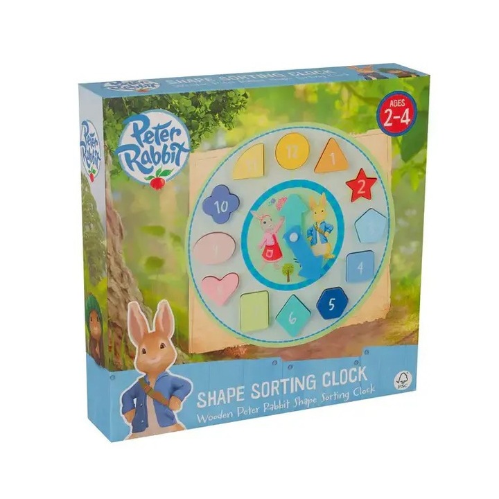 Зайчето Питър пъзел тип часовник, 12 парчета, Orange Tree Toys