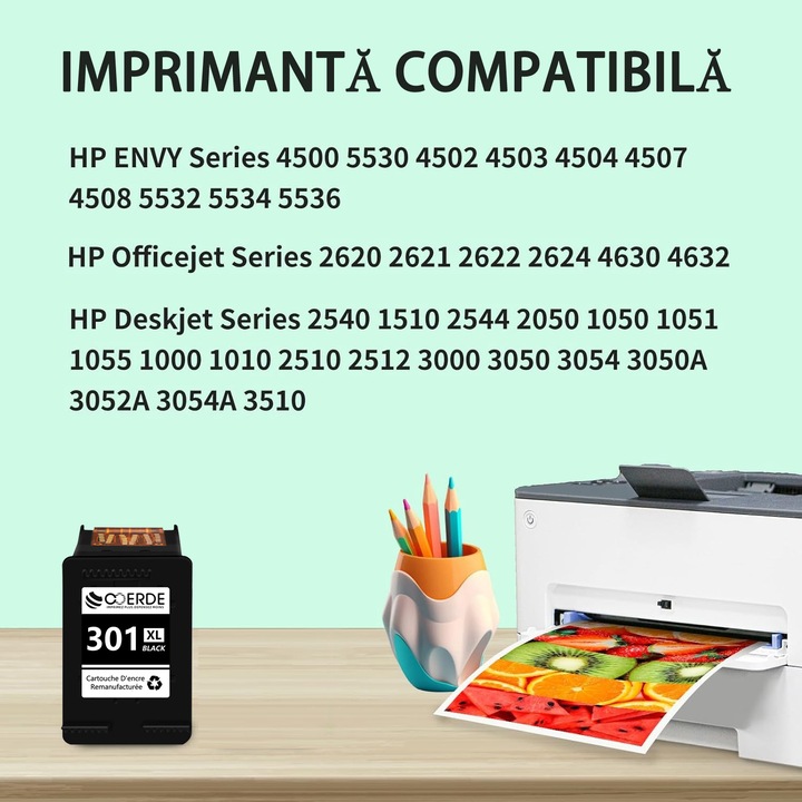 Резервна касета с мастило за HP 301 XL, черна, печат 800 страници