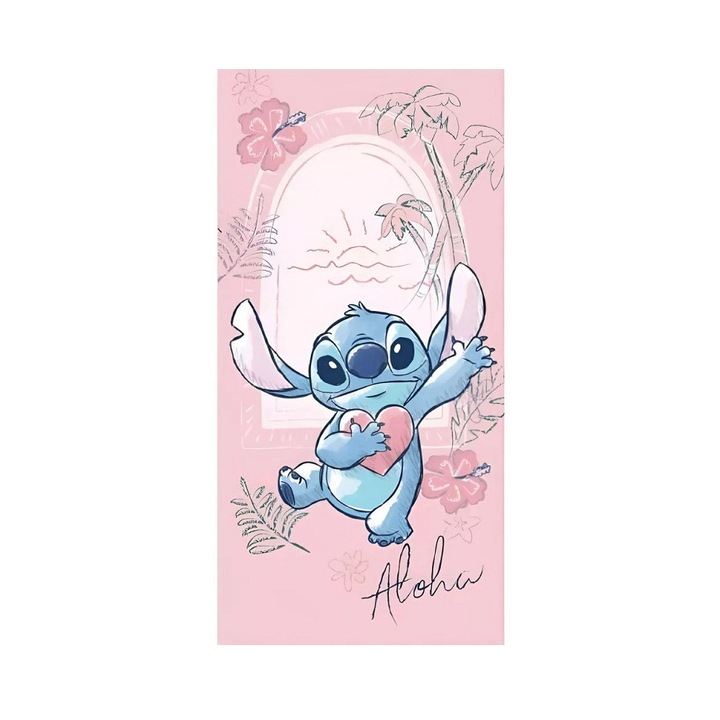 Lilo and Stitch The star dog хавлиена кърпа за баня сърце 70x140cm (Fast Dry)