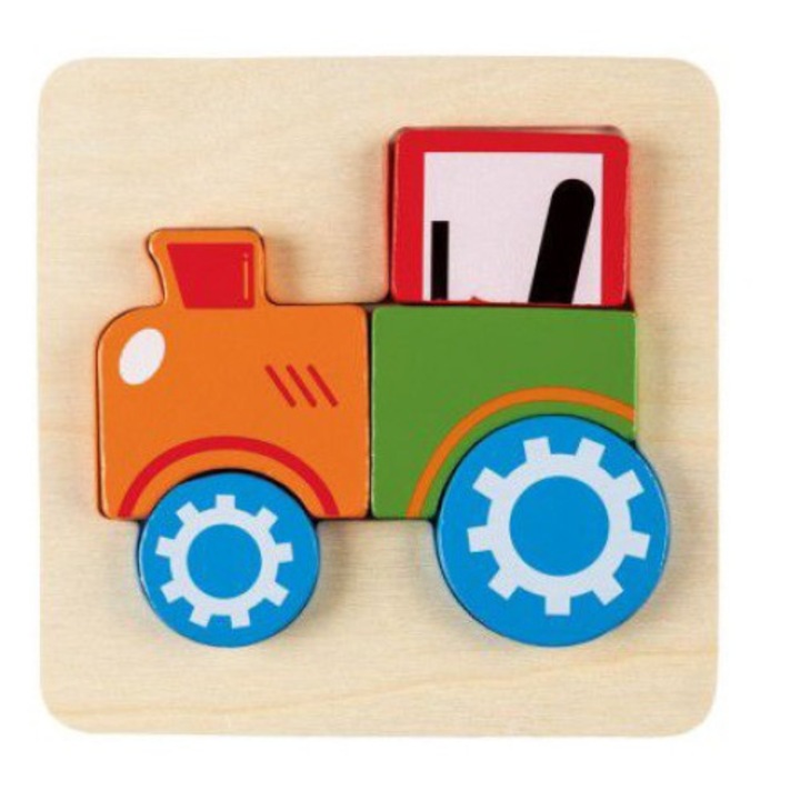 3D дървен пъзел Playtive трактор, 5 части 1+ години