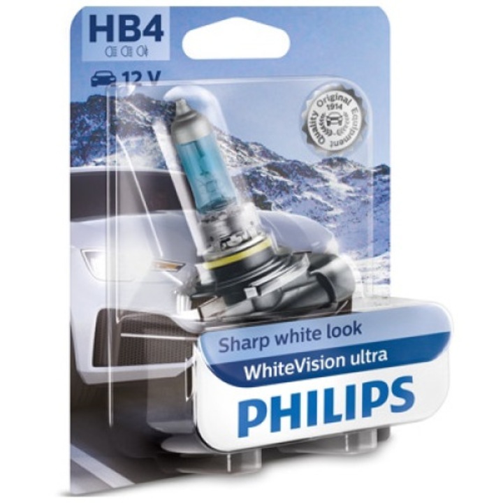 Bec Far HB4 12V P22D 51W (Blister) White Vision Ultra Philips
