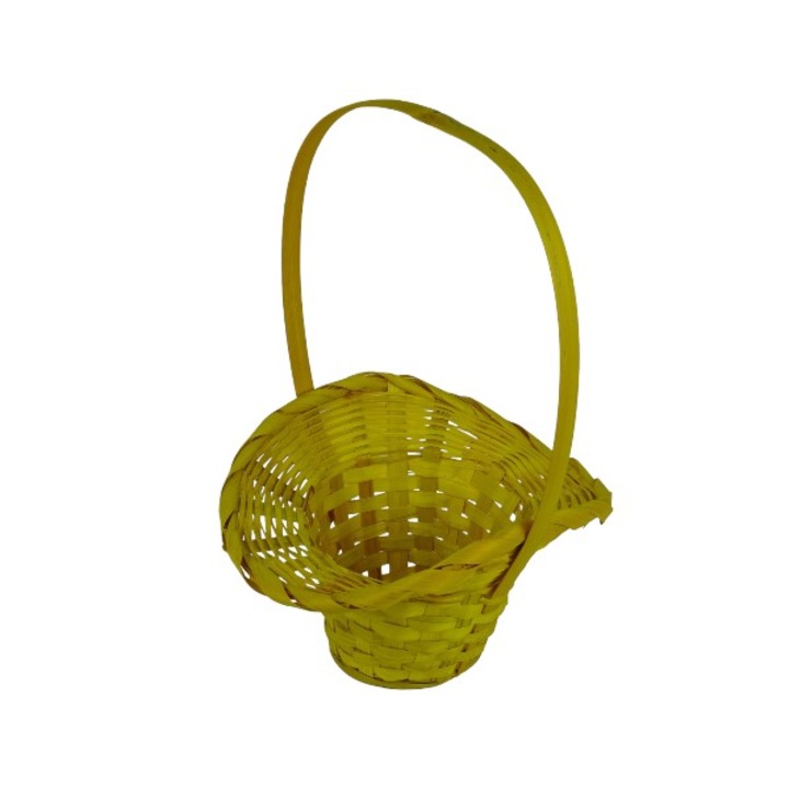 Cosulet Bambus pentru Aranjamente Florale Galben 22×15 x13 cm
