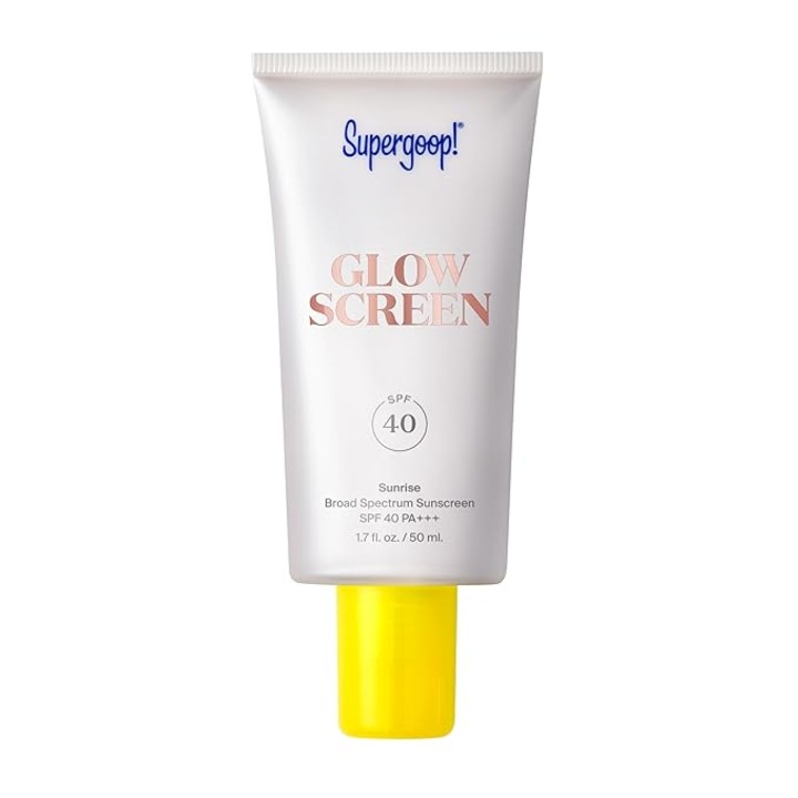 Слънцезащитен крем, Supergoop!, Glowscreen SPF 40, Светещ слънцезащитен праймер с хиалуронова киселина, витамин В5 и ниацинамид, 50 ml