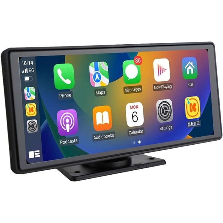 Multimédiás állomás Farrot Radio Android Auto CAR PLAY, DVR kamera hátramenethez, Navigáció, GPS, 10" érintőképernyő, Bluetooth, WiFi, Google Maps, fekete