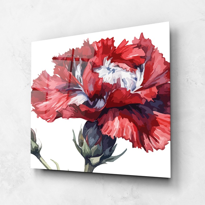 Tablou Sticla, 60x60cm, Dormitor si Living, Flori, Maci, Pretty Poppy