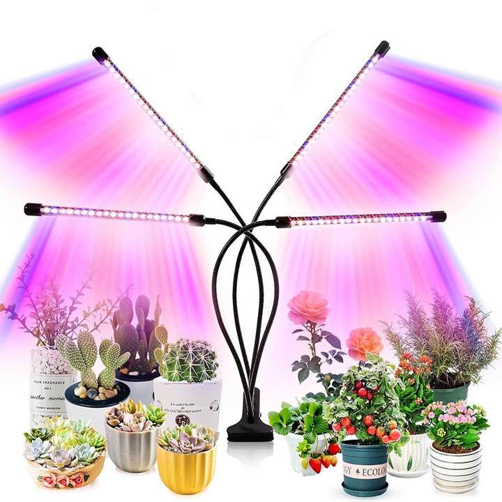 ZOLANA ZHH34516 Plant Lamp - Negru, Lungime cap de lampa 26cm, Lungime furtun 38cm