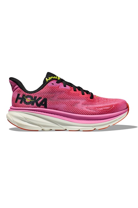 Hoka, Pantofi cu logo pentru alergare Clifton 9, Roz/Negru