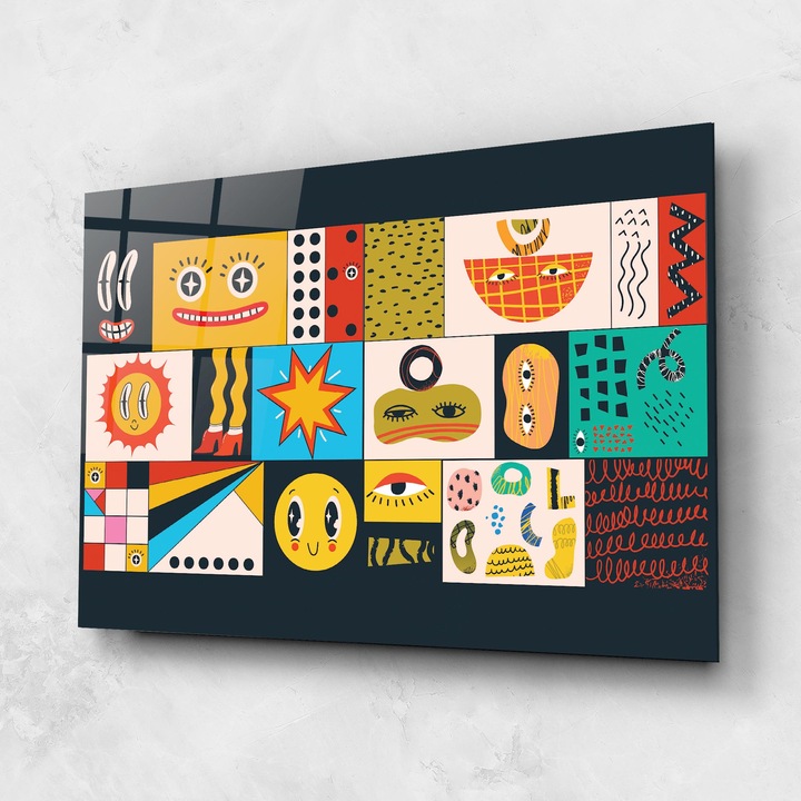 Tablou Sticla, 50x70cm, Dormitor si Living, Moderne, Colaje, Cool Eye Shape