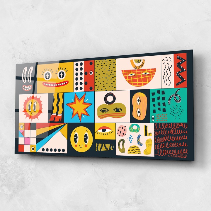 Tablou Sticla, 60x150cm, Dormitor si Living, Moderne, Colaje, Cool Eye Shape