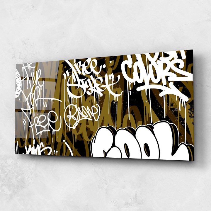 Tablou Sticla, 60x120cm, Dormitor si Living, Moderne, Graffiti, Cool Graffiti