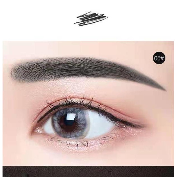 Creion pentru sprancene dublu, SANFACE, rezistent la apa, negru