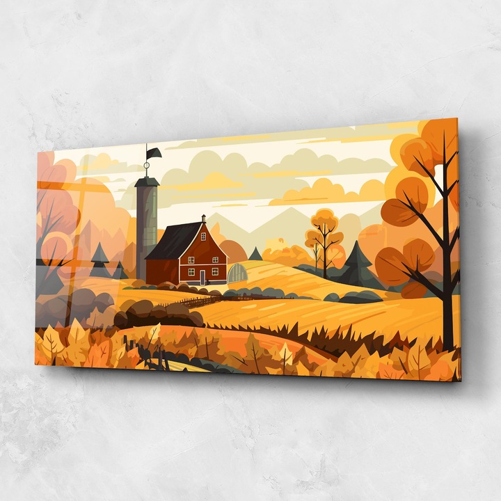 Arthub, Üvegkép, 60x150cm, Hálószoba és Nappali, Tájképek, Vidéki, Countryside House