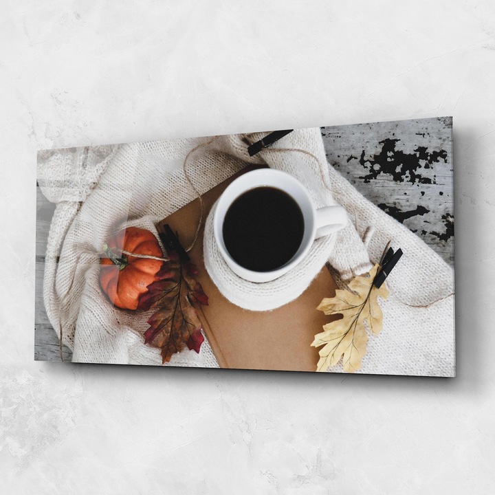 Arthub, Üvegkép, 60x150cm, Hálószoba és Nappali, Tájképek, Ősz, Autumn Coffee
