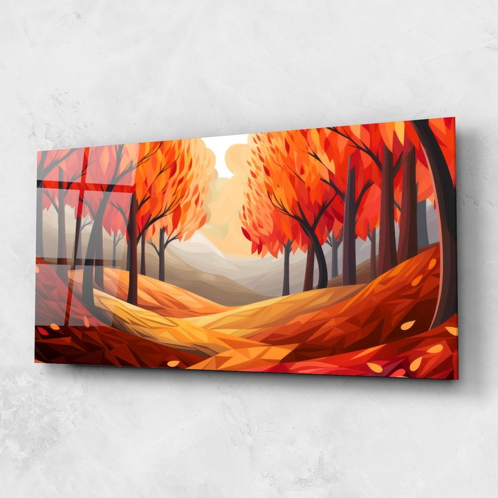 Arthub, Üvegkép, 60x150cm, Hálószoba és Nappali, Tájképek, Ősz, Red Trees Art