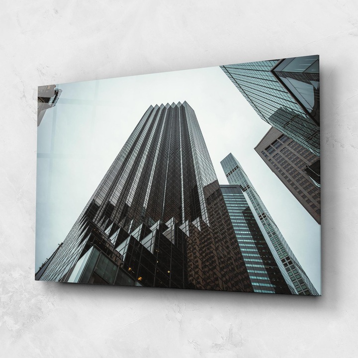 Tablou Sticla, 80x120cm, Dormitor si Living, Peisaje, Urbane, Cool Building View