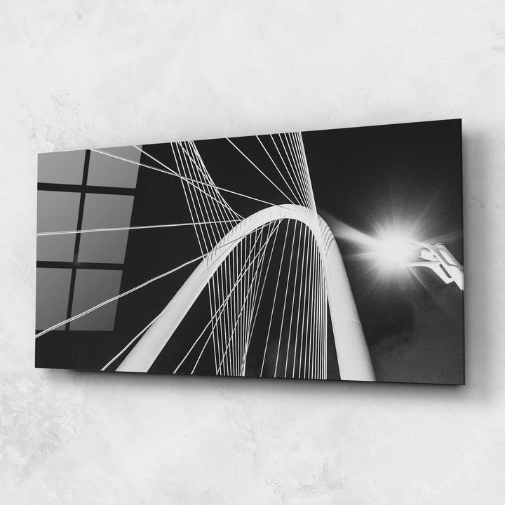 Arthub, Üvegkép, 60x150cm, Hálószoba és Nappali, Tájképek, Városi, White Glass Building