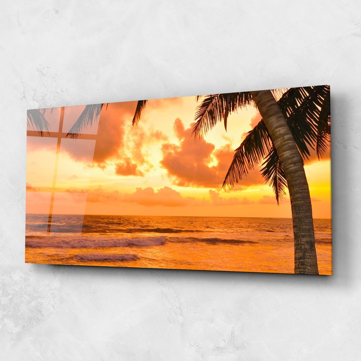 Arthub, Üvegkép, 60x150cm, Hálószoba és Nappali, Tájképek, Nyár, Orange Sunset