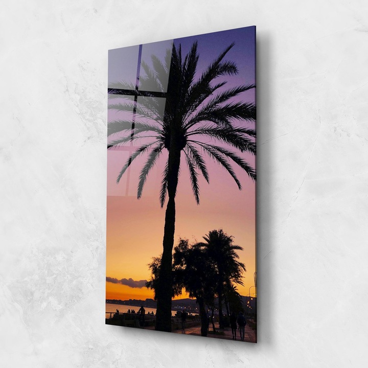 Arthub, Üvegkép, 60x150cm, Hálószoba és Nappali, Tájképek, Nyár, Purple Palm