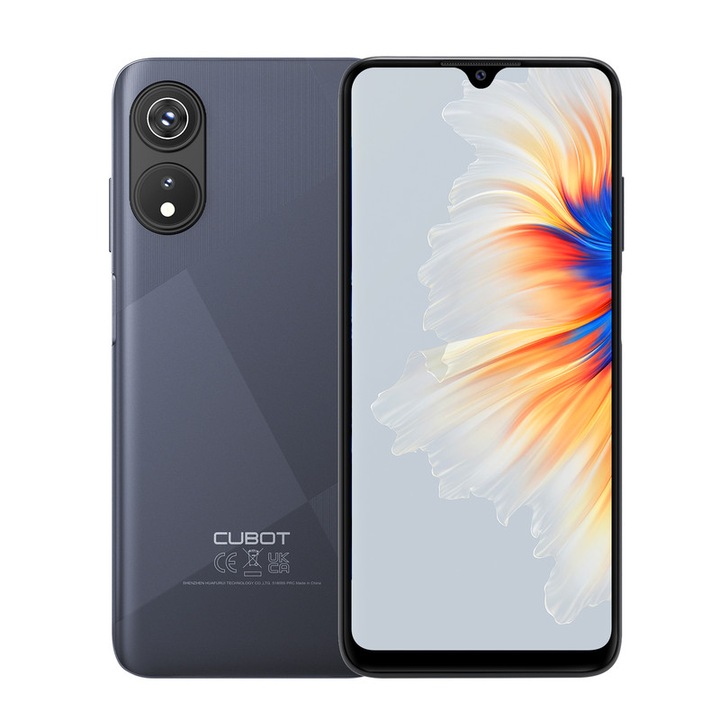 Смартфон Cubot P60, Android 12, 6 GB RAM, 128 GB ROM, 256 GB вътрешна памет, Dual SIM, Black, 165x76,3x9 мм