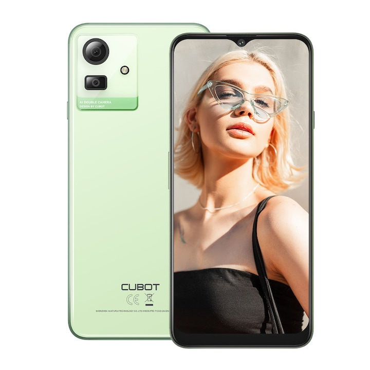 Мобилен телефон CUBOT Note 50, Dual SIM, 16GB RAM, 256GB ROM, 4G, 50MP камера, Зелен