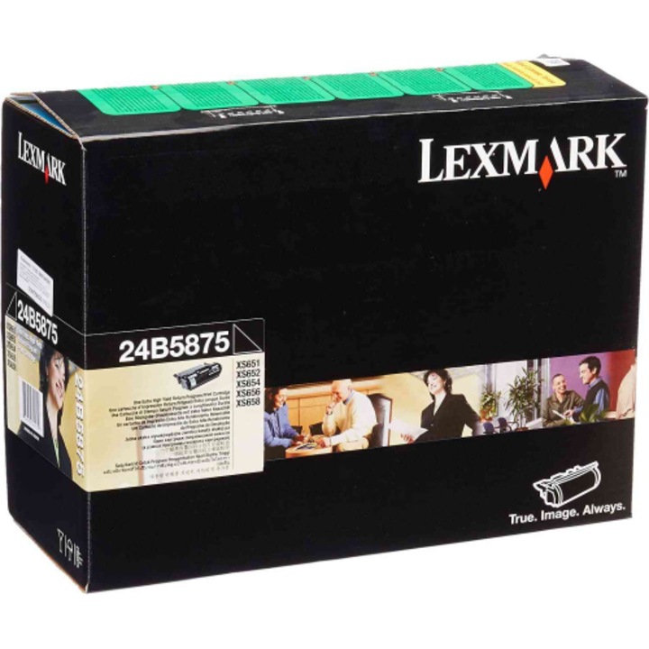 Касета с тонер Lexmark XS651, черна, 30000 страници