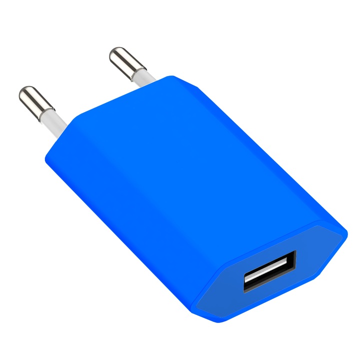 Incarcator retea pentru telefon MZ4, USB 5V 1A, albastru