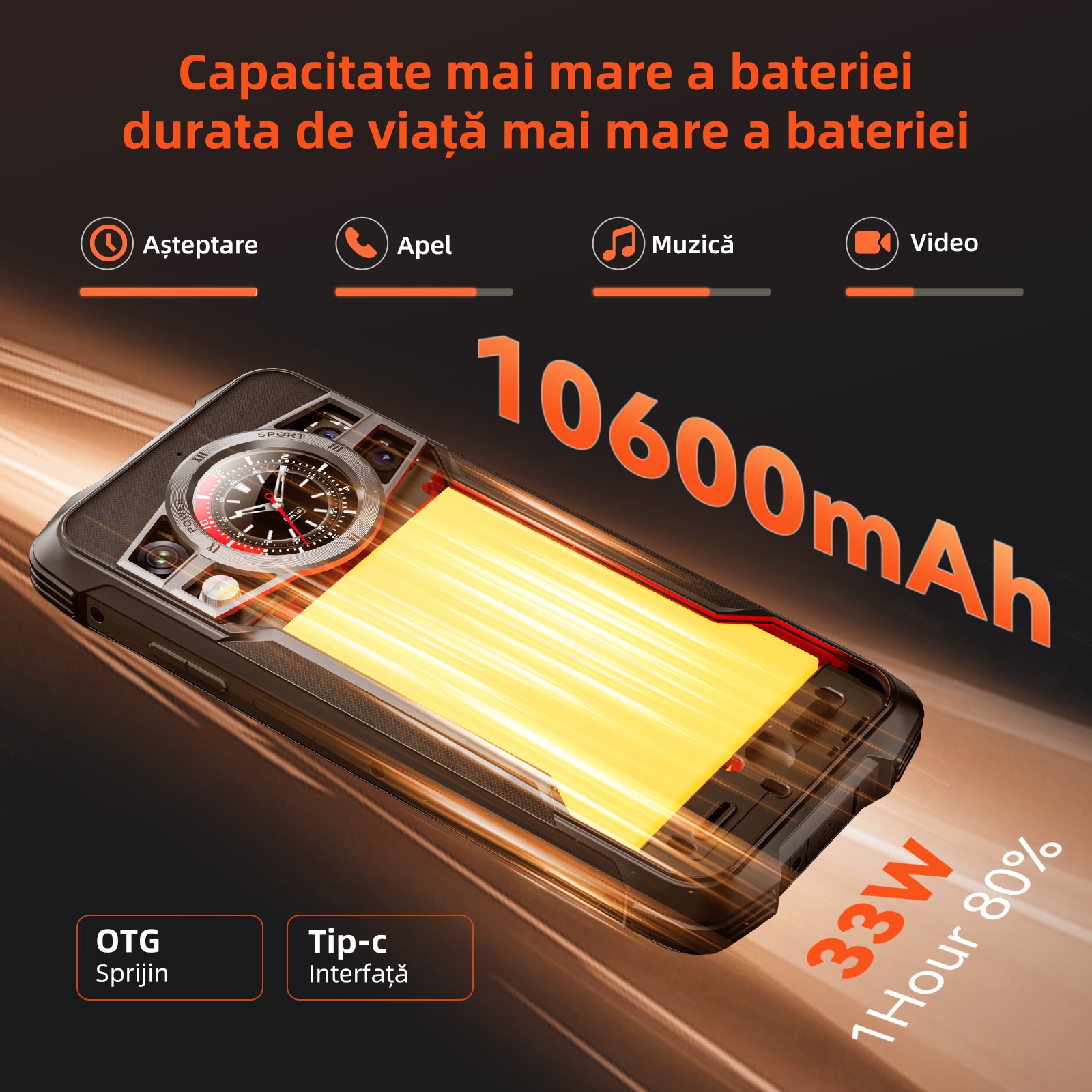 CUBOT Kingkong 9 Telefon mobil deblocat, 24GB+256GB/1TB extensibil