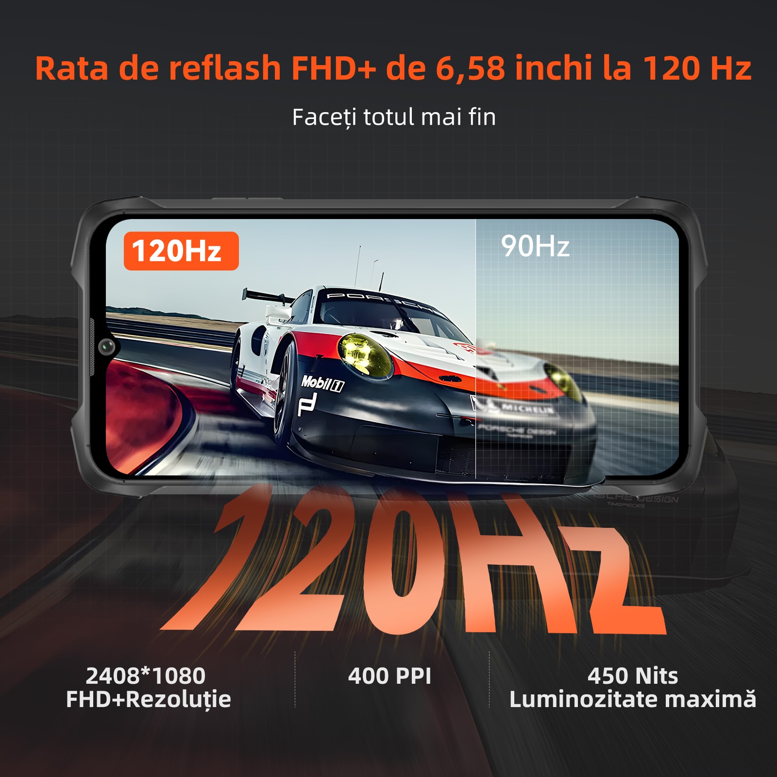CUBOT Kingkong 9 Telefon mobil deblocat, 24GB+256GB/1TB extensibil, 100MP Camera foto, MediaTek Helio G99, Android 13 Smartphone fara contract, 6.583'' FHD+, baterie 10600mAh, Dual SIM 4G Cell Phone, GPS, OTG, NFC, Wi-Fi