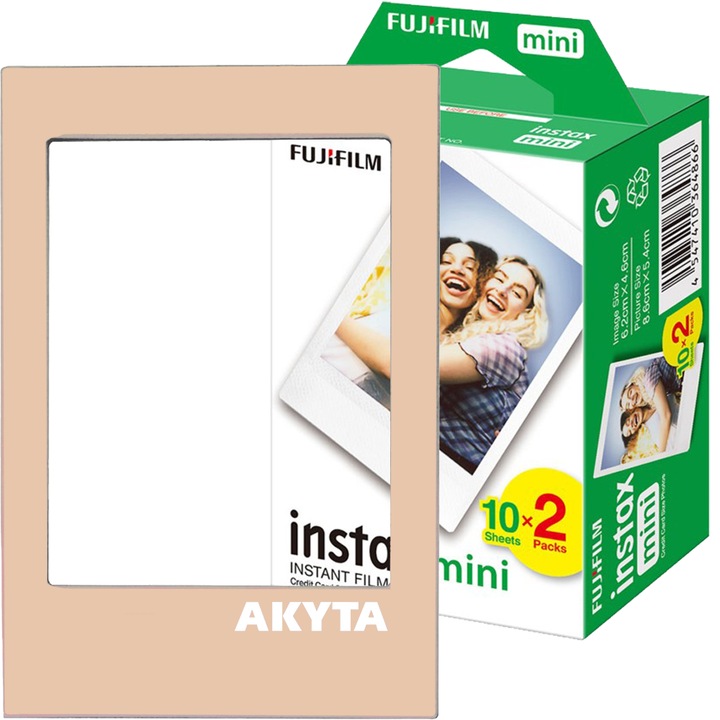 Фолио Fujifilm Instax mini 2x10 с прасковена магнитна рамка