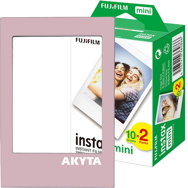 Фолио Fujifilm Instax mini 2x10 с розова магнитна рамка
