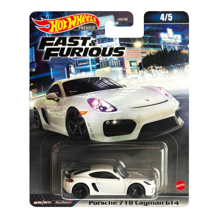 ΠΠ΅ΡΠ°Π»Π½Π° ΠΊΠΎΠ»Π° Hot Wheels Premium, Porsche 718 Cayman GT4 Fast & Furious, 1:64, Π±ΡΠ»Π°