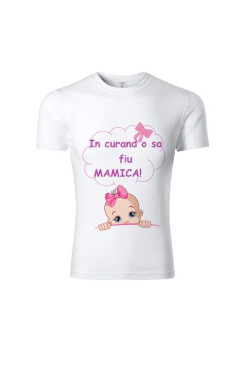Női póló, Hamarosan anya leszek, pamutból, fehér, Fehér