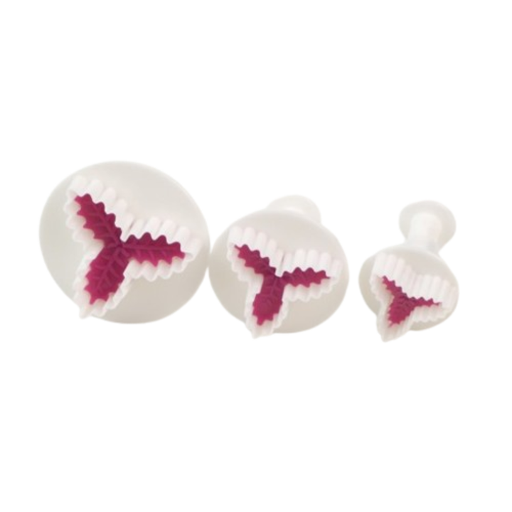3 db tortadíszítő forma készlet, Pillangó alakú, 5 cm, Fehér/Rózsaszín