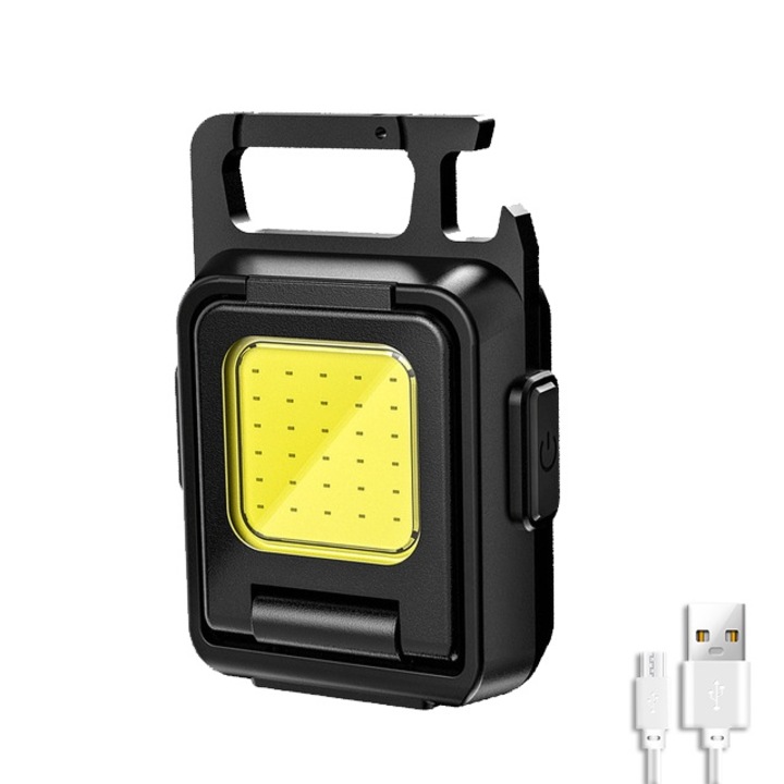 Фенер с двойна COB светлина, 90° ротация, 1000LM, IPX5, 800mAh