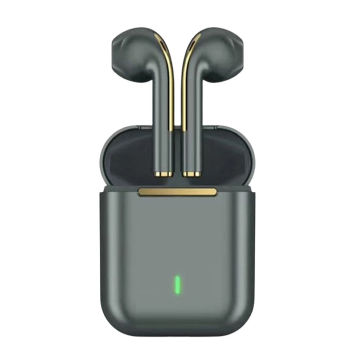 Casti wireless Bluetooth, TWS, Design ergonomic, Anti-amprenta, Bluetooth 5.1, Verde