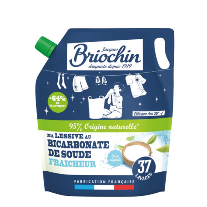 Rezerva Detergent rufe cu bicarbonat de sodiu 1.7 L, BRIOCHIN