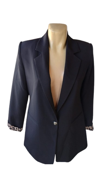 Sacou de dama, stofa, negru, Negru