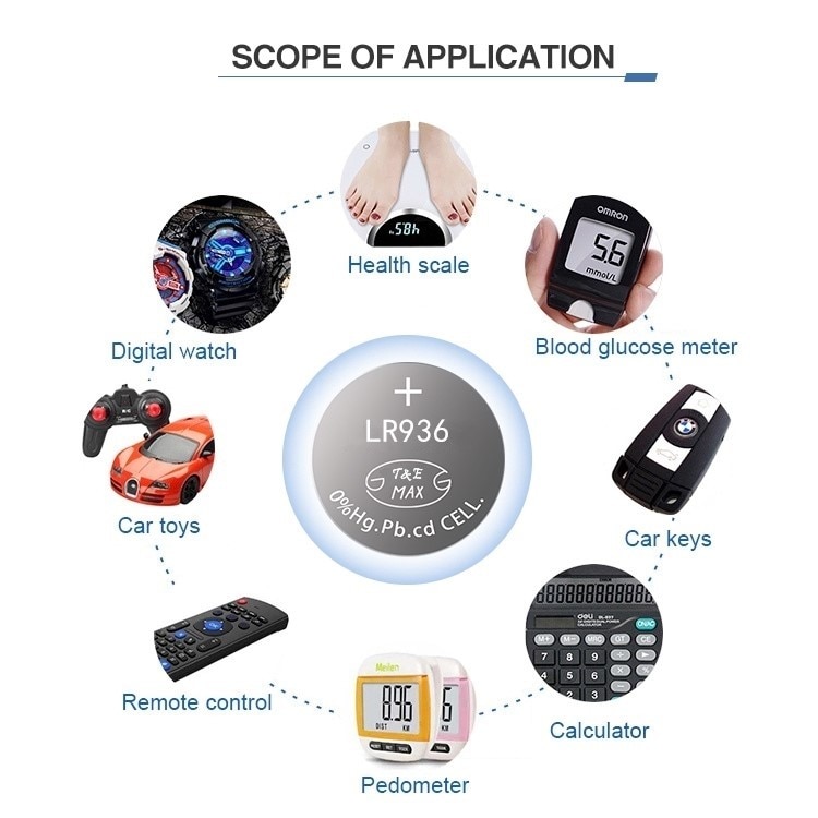 VAILANG 10 Pièces Pile Alcaline AG9 1,55 V Bouton Pile Bouton Montre