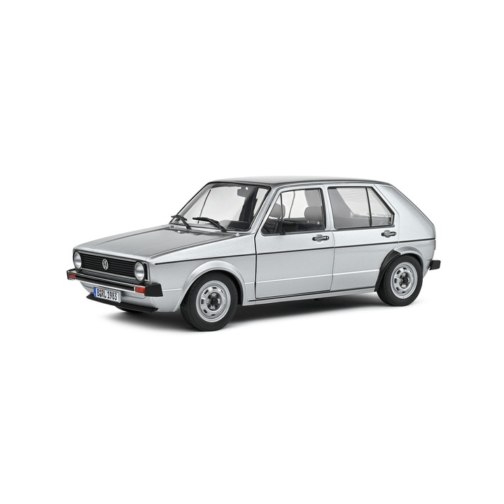 Macheta auto Volkswagen Golf L 1983, 1:18, Silver Metal, Solido