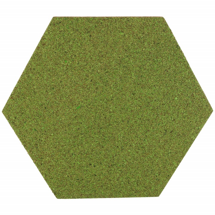 Díszlap, EcoCMK parafa hatszög, öntapadós, zöld, 21x18cm/7mm