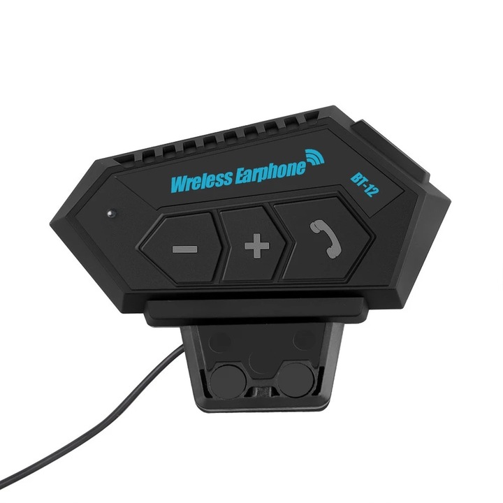 ILIKE motoros bluetooth fejhallgató, motorbicikli sisak kommunikációs rendszer fülhallgató, hand-free kaputelefon, vízálló, sztereó zene, USB-C töltés, bluetooth 5.0, 20m hatótáv, 500 mAh, fekete