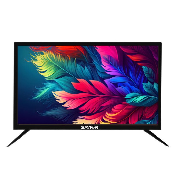 Televizor SAVIOR SAV-T24, LED, 60 cm HD, 24 inch, clasa E, suport TV de perete inclus